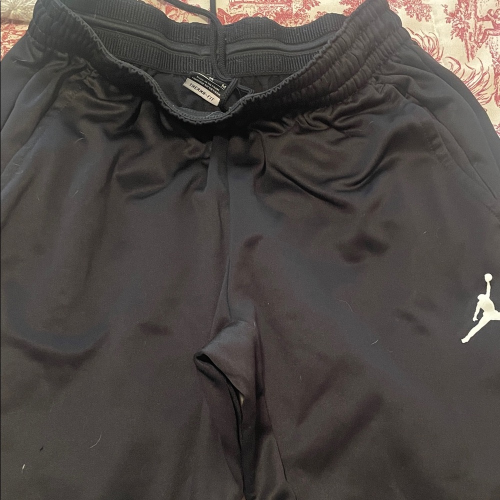 Nike Kids Black Joggers with White Logo